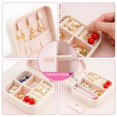 thumbnail image 4 of 10 piezas joyero para mujer, joyero de viaje de piel sintética para mujer, ideal para anillos, pendientes y collares. Regalos de belleza para mujeres y niñas,Cajas de joyería al por mayore(10, Blanco), 4 of 8
