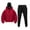 Red, variant on Jackets for Men Plus Size Zipper Hooded Sweatshirt+Sweatpants Set Solid Color Long Sleeved Outfit,Coats for Men Black