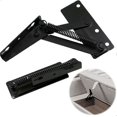 thumbnail image 1 of Lifting Spring Hinge Connector - Flap Bracket Cabinet Door Hinges for Folding Sofa, Furniture Storage, Black, 2 Pieces, 1 of 5