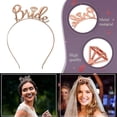 thumbnail image 4 of Faja y velo Bride To Be ZHCH con tiara Blanca y Decoraciones de despedida de soltera de oro Rosa, 4 of 5