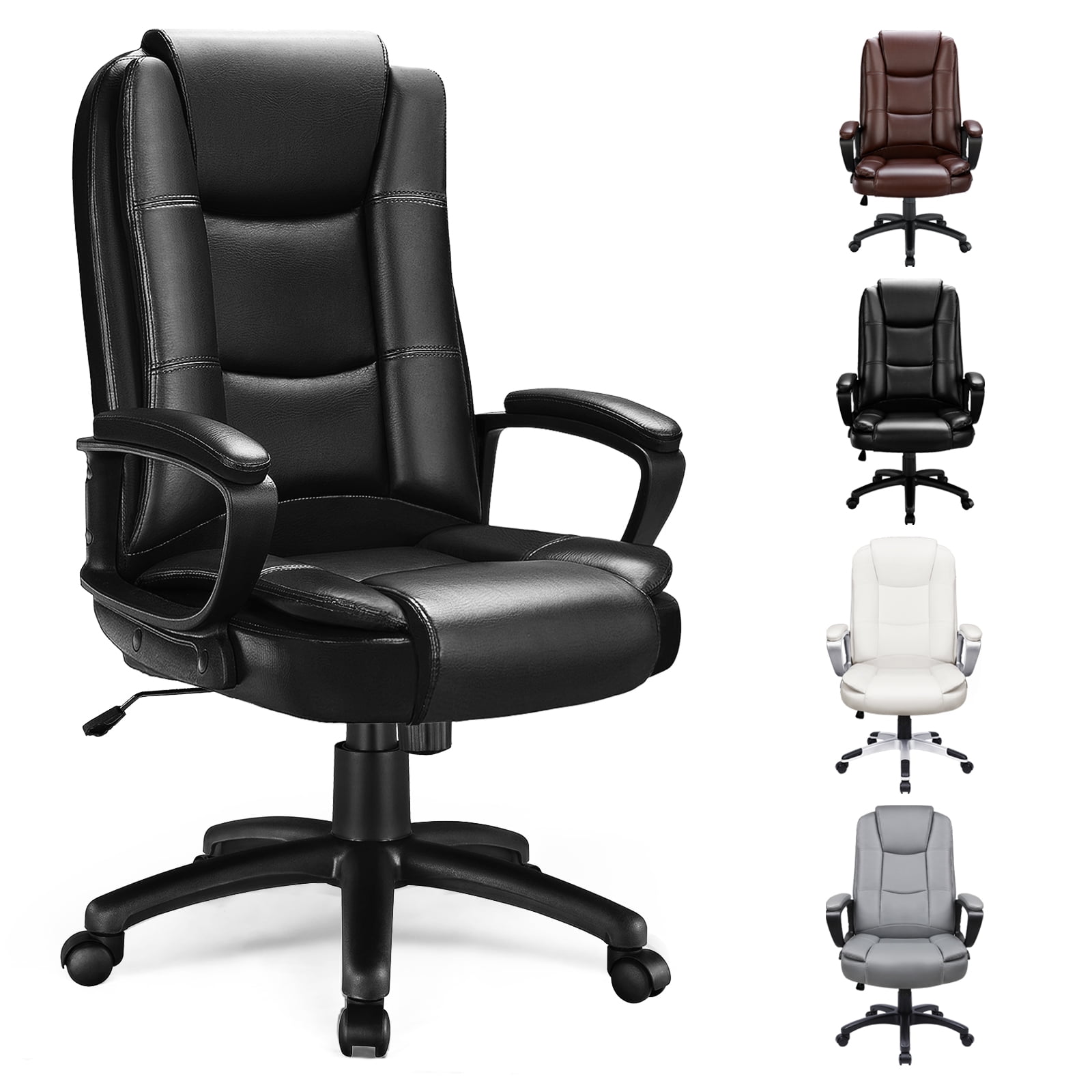 Waleaf Home Office Chair, Big and Tall Desk Chair 8Hours Heavy Duty Design, Ergonomic High Back Cushion Lumbar Back Support, Computer Desk Chair, Adjustable Executive Leather Chair with Arms - image 4 of 8