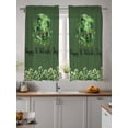 thumbnail image 2 of St. Patrick's Day, Curtains 45 Inch Length, Sheer Curtains for Bedroom Living Room Window Spring Holiday Green Plant Rod Pocket Voile Drapes Kitchen Curtains Small Half Window 52"x45" 2 Panels, 2 of 6