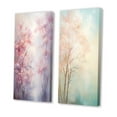 thumbnail image 3 of Designart "Pink Trees love expression II" Trees Wall Art Set Of 2 - Pink Landscapes Gallery Set For Office Decor, 3 of 7