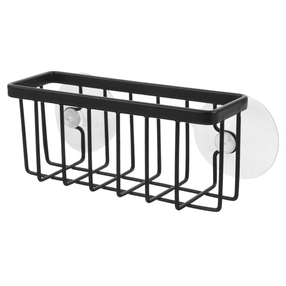 SEWCHICS Black Kitchen Sink Sponge Holder with Airflow Drying System and Base for Neat Countertop Organization