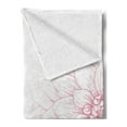 thumbnail image 2 of Dahlia Flower Soft Flannel Fleece Blanket, Simplistic Drawing of Bushy Sunflower Daisy Like Large Petals Image Print, Cozy Plush for Indoor and Outdoor Use, 50" x 70", White and Pink, by Ambesonne, 2 of 5