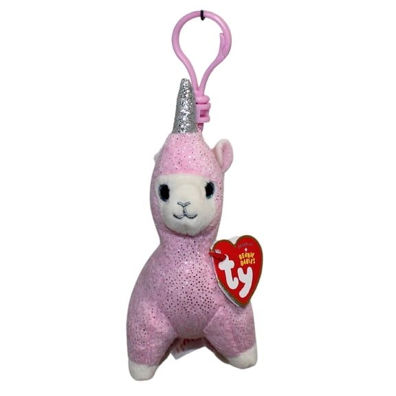 Ty Beanie Baby (Plastic Key Clip) - Lana the Unicorn Llama - Stuffed Animal