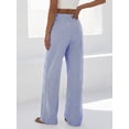 thumbnail image 6 of BTFBM Striped Wide Leg Pants for Women Spring Summer Drawstring Lounge PJ Beach Bottoms Casual Trousers Pockets, 6 of 9