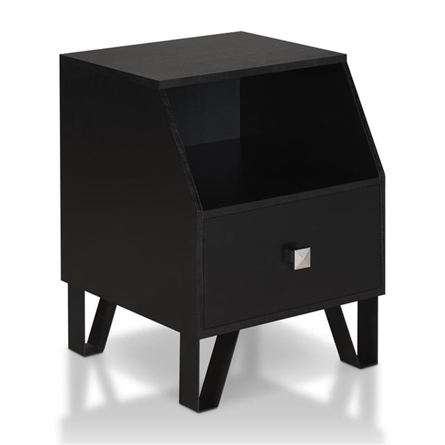 Furniture of America Jilah Table d'Appoint Moderne en Bois avec Rangement, Noir