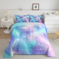 thumbnail image 2 of Erosebridal Ensembles de Literie Psychédéliques Galaxie Étoiles Grand Lit avec Couette, Insert de Couette Aurore Onirique, Réversible 3 Pcs, 2 of 8