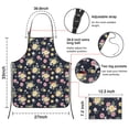 thumbnail image 3 of Pioneer Flower Floral Print Pattern Cotton Linen Apron with Pockets, Waterproof Adjustable, 33x27 Inch for Kitchen, Gardening, BBQ, Salon, 3 of 6