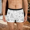 thumbnail image 2 of KKBOTIVE Mens Christmas DIY Underwear Boxer Briefs Hilarious No Fly Christmas Themed Shorts Snowman Reindeer Graphic Holiday Shorts Men Lingerie White Size: L, 2 of 5