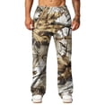 thumbnail image 5 of Mens Camo Sweatpants Wide Leg Baggy Track Pants Elastic Drawstring Waist Hunting Daily Casual Pants Bronze 3XL, 5 of 7