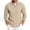 #Khaki, variant on Fanshiluo Men's Collared Long Sleeve Polo Shirt, Textured Knit Button Casual Polo Tops,L,Big and Tall Men