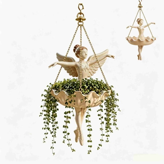 SPOORYYO Elegant Ballerina Hanging Flower Pots for Indoor and Outdoor Garden Decoration, Whimsical Planters for Succulents, Vines, and Herbs
