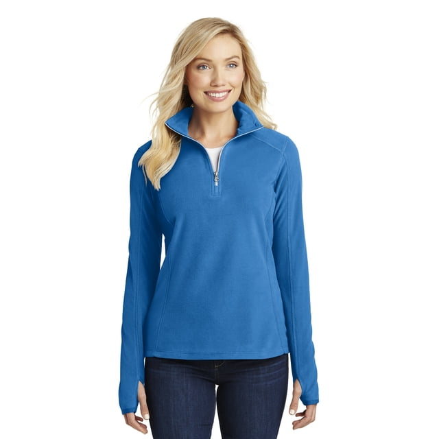 Jersey de microforro polar Autoridad Portuaria con media cremallera para mujer 3XL Azul marino claro L224