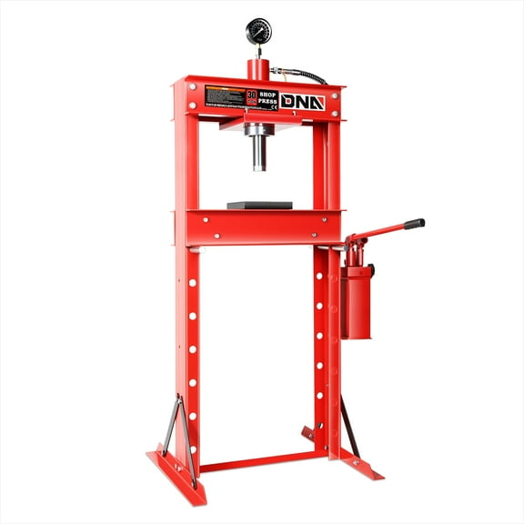 DNA Motoring TOOLS-00291 Universal 30 Ton (66139 LBs) Manual Hydraulic H-Frame Garage Floor Shop Press With Plates Red