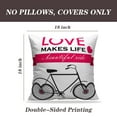 thumbnail image 2 of LALILO Throw Pillow Covers Day With Heart And Bicycle With Heart Cushion Cover 18" x 18", 2 Pack, 2 of 6