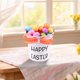 thumbnail image 5 of Cubo de huevos de Pascua, decoración ligera de Pascua, cesta de búsqueda de huevos de Pascua Lazo de lunares naranja, 5 of 7