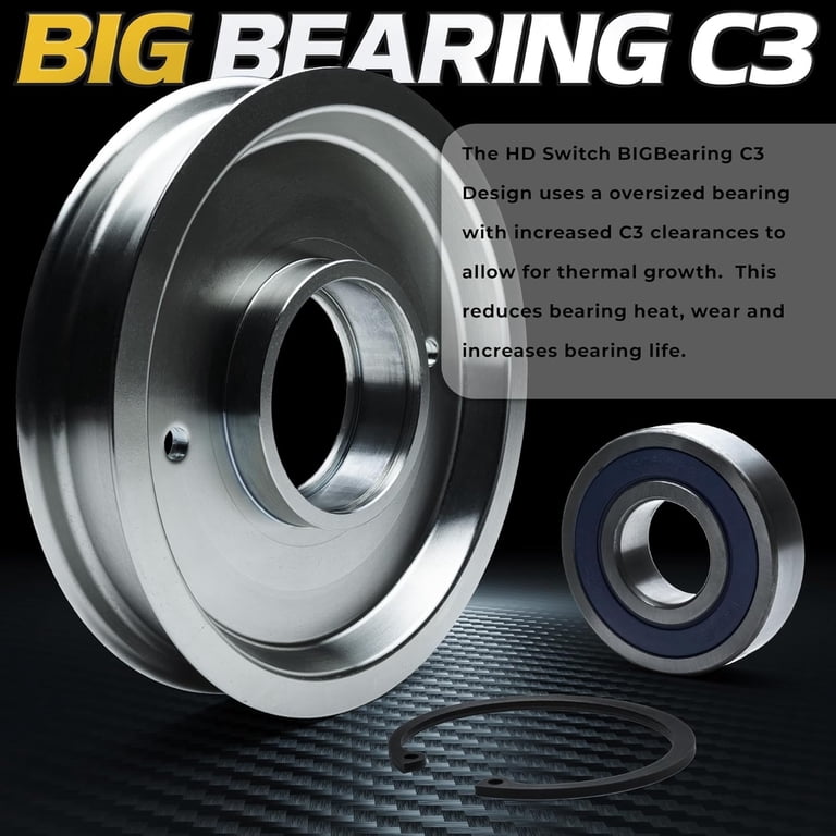 BIGBearing Rebuildable Billet Idler Pulley 3-Pack for Hustler (2