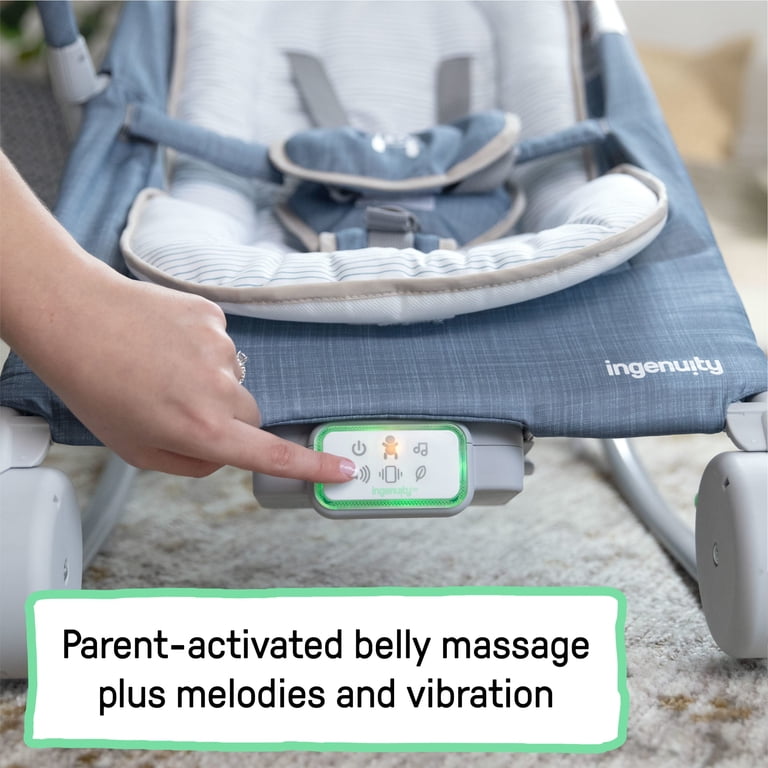 Ingenuity Happy Belly Massage Infant Bouncer, Blue photo 3