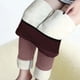 thumbnail image 5 of Gibobby Leggings de cintura alta Leggings adecuados para mujer Pantalones casuales Elástico de cintura alta Patrón retro Impreso Forro polar Capris Termal Longitud total, invierno（Vino， M), 5 of 5