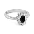 thumbnail image 2 of Solitaire 1.50 Cts Black Spinel 925 Sterling Silver Halo Accent Women Valentines Day Gifts Ring, 2 of 3