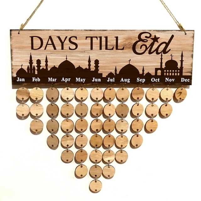 Yuarrent Lasser Bairam calendario de estilo musulmán recordatorio de colgante decoración de pared tablero de decoraciones DIY suministros Decoración del hogar JM01085 Yuarrent HA011598-01