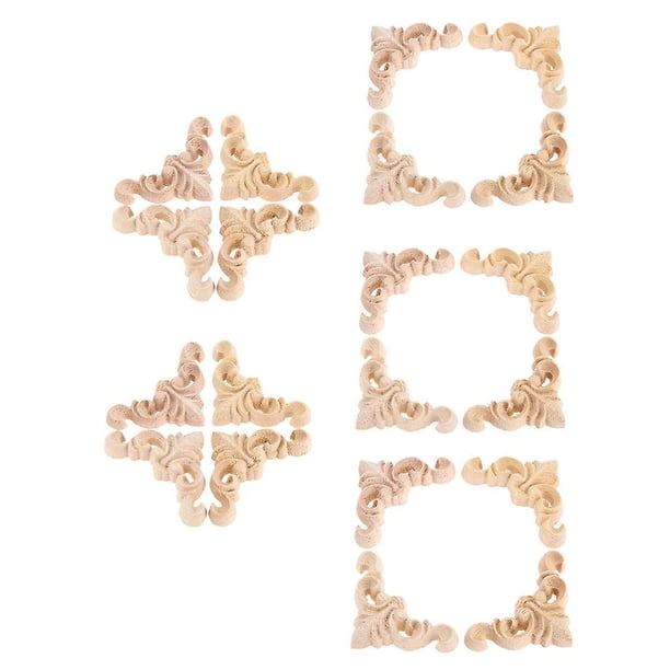 20 piezas talladas sin pintar, muebles de madera europea, esquina de ventana, apliques de madera, figuritas de madera Orn