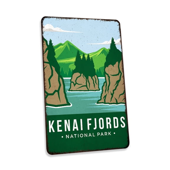 Kenai Fjords National Park Sign Vintage Looking Decorative Signs Home Décor Gift 12x18 Matte 112180086022