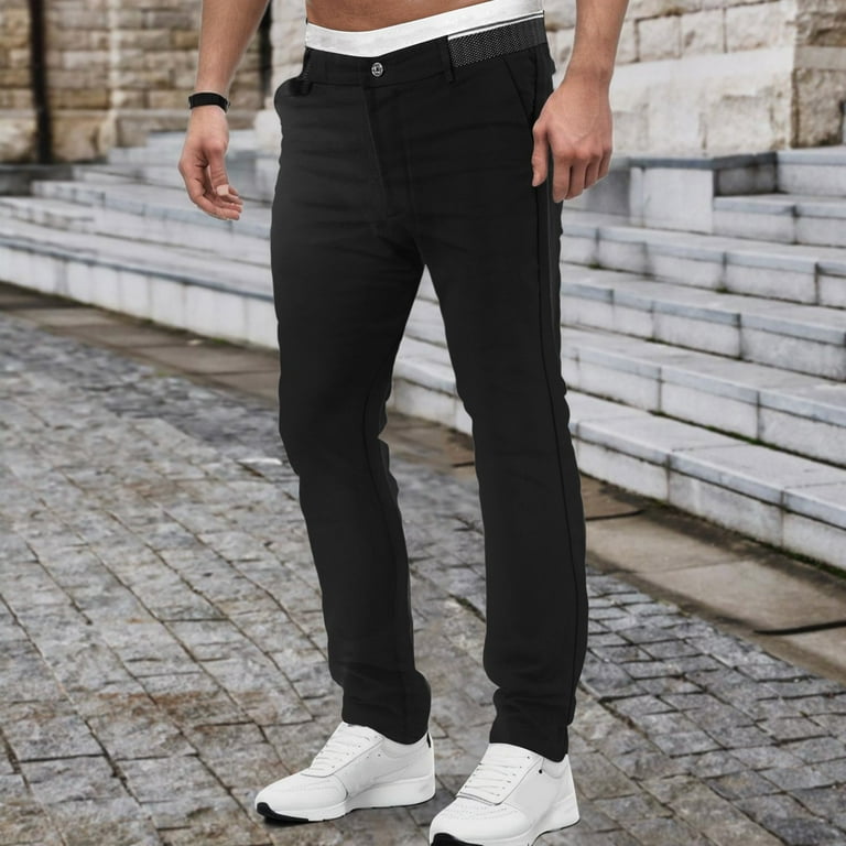 KaLI_store Jogger Pants for Men Men's Lightweight Hiking Travel Pants  Breathable Active Joggers Black,XXL/36