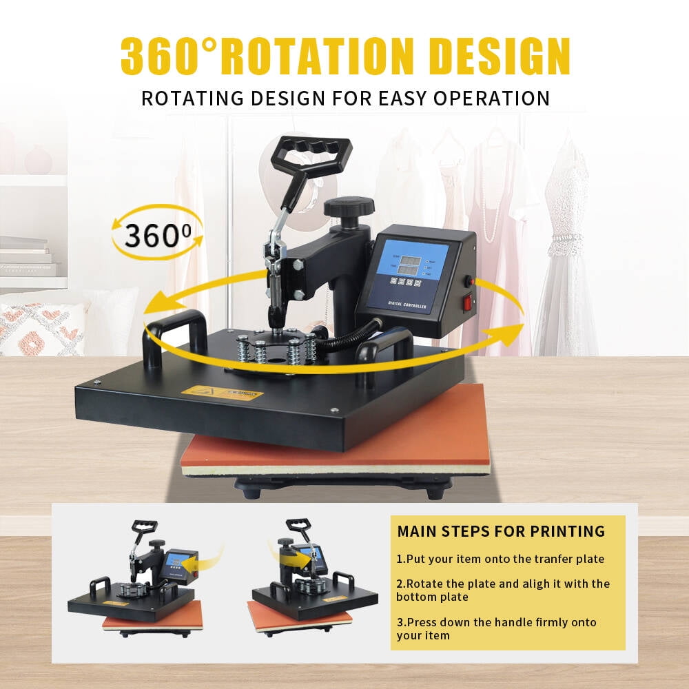 SHUOHAObrand Cheap 38*38CM 8 in 1 Combo Heat press Machine Sublimation Printer 2D Heat Transfer Machine for Cap Mug Plate Tshirts CE Approved