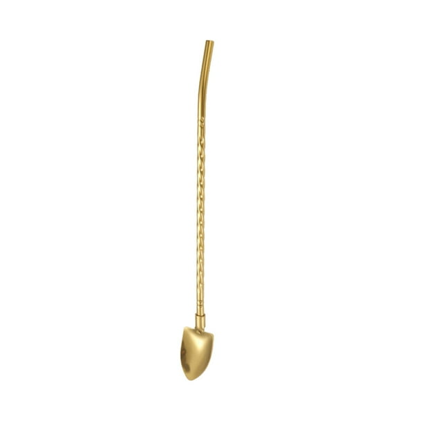 Cucharas mezcladoras de café de acero inoxidable, cucharas reutilizables multiusos para té helado. EstiloC