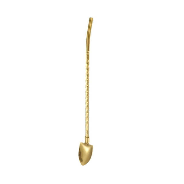 Cucharas mezcladoras de café de acero inoxidable, cucharas reutilizables multiusos para té helado. EstiloC