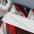 thumbnail image 4 of Designart "Ondulations Infinies Rouge et Noir I" Moderne Vagues Literie Ensemble Caché - Abstrait Moderne Vagues Rouge Lit Abstrait Serti de 2 Impostes, 4 of 6