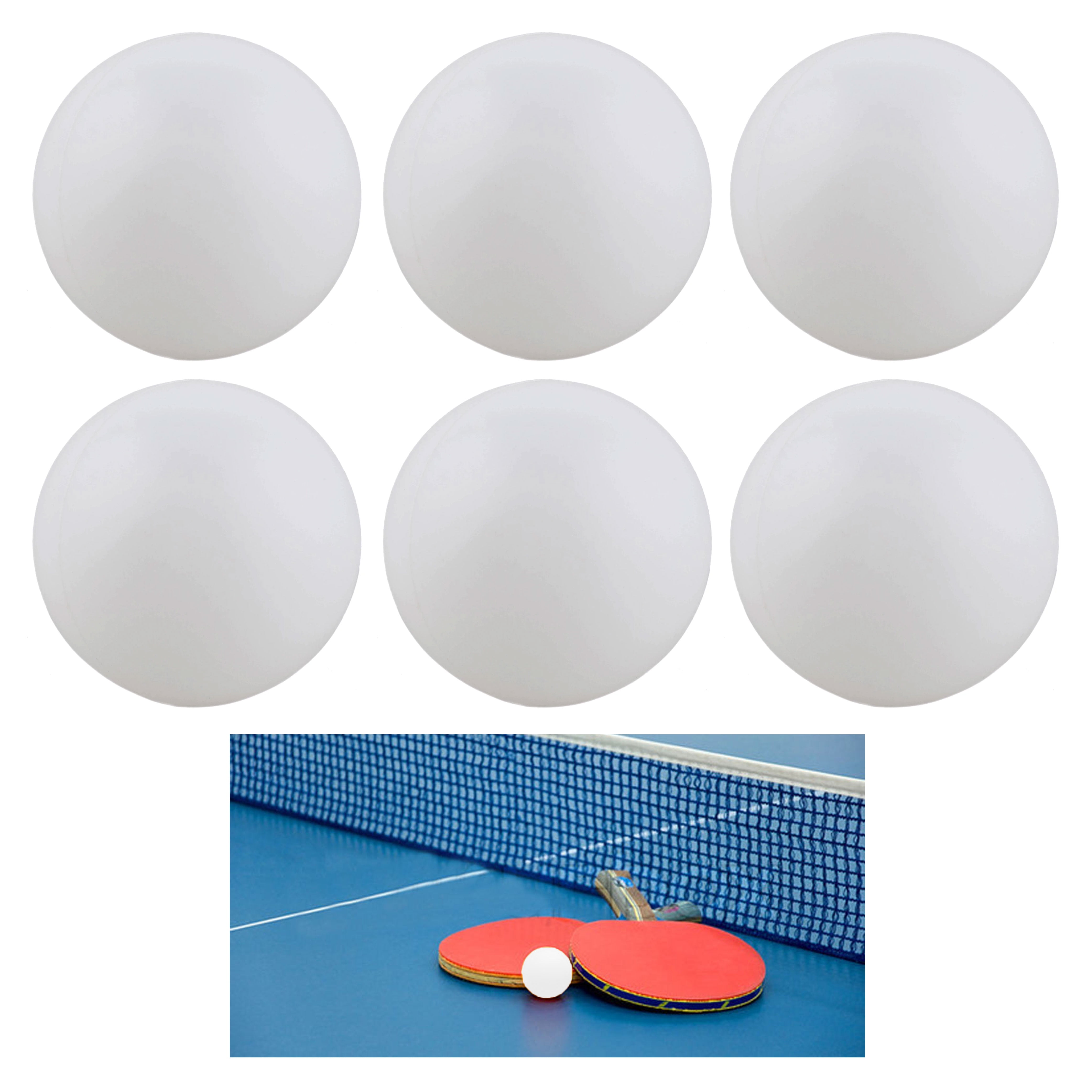 White 6 Pack Table Tennis Competition Balls Ping Pong Beer Pong 