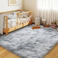 thumbnail image 5 of Janvonne 4x6 Fluffy Area Rug for Bedroom, Modern Shaggy Carpets Fuzzy Rug for Teens Dorm Bedside Home Decor Aesthetic, Heavy Duty Non Slip, Tie-dye Silver Grey, 5 of 8