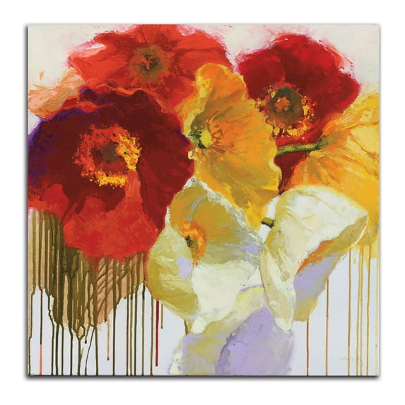 Gango Home Decor Contemporary Red and Yellow Sensations by Shirley Novak (Printed on Paper); One 12x12in Unframed Paper Poster