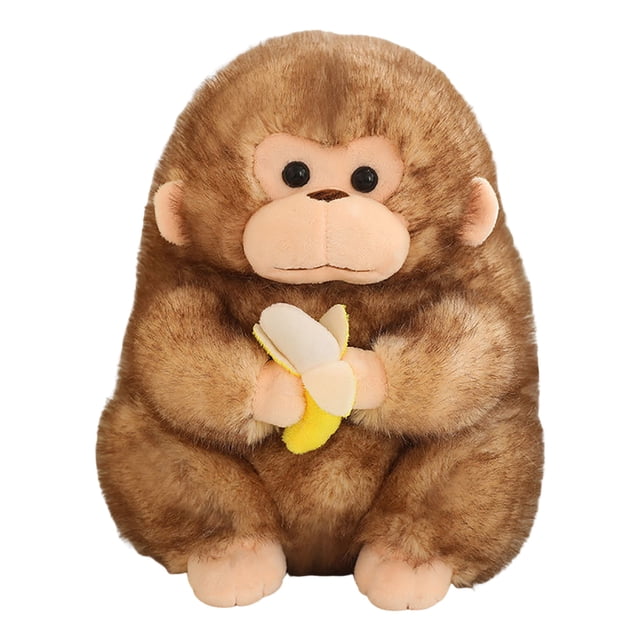 Plush Toy - Soft Plush Monkey Toy Realistic Monkey Plush Toy Soft And Cute Brown Plush Toy Suitable For Decoration And Hugging Decorated With Spring Flowers