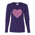 thumbnail image 2 of Wild Bobby, Pink Ribbon Heart, Breast Cancer Awareness, Women Graphic Long Sleeve Tee, Purple, Small, 2 of 5
