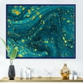 thumbnail image 2 of Designart 'Golden Glitter With Dark Blue Marble' Modern Framed Canvas Wall Art Print, 2 of 4