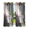 thumbnail image 6 of Yayeee Window Curtains Light Filtering 63"x42" Grommet Panel Pair Home Living Room Decor, Colorful White, 6 of 7