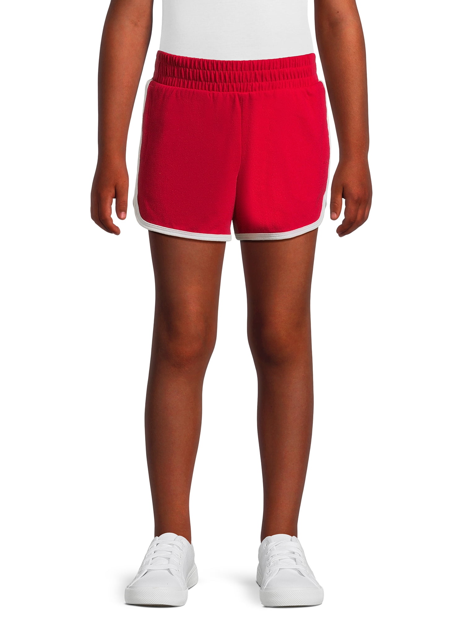 Wonder Nation Girls Print Jersey Dolphin Shorts, 2-Pack, Sizes XS-2XL & Plus