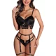 thumbnail image 1 of Lencería Medias Liguero Mujer Encaje Conjunto Dama Baby Doll, 1 of 7