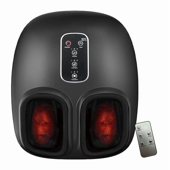 Shiatsu Foot Massager Machine with Heat & Vibration, Deep Rolling Kneading Air Compression for Gifts for Mom Dad, Up to Size 13