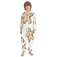 thumbnail image 2 of Gingerbread Man Christmas One Piece Pajamas Soft Jumpsuit Cozy Sleep and Play Romper Zipper and Pockets 13-14Y, 2 of 8