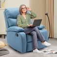 thumbnail image 4 of hzlagm Swivel Rocker Recliner Chair with Adjustable Backrest＆Footrest Breathable Fabric Rocking Chair for Home Theater, Living Room - Blue, 4 of 7
