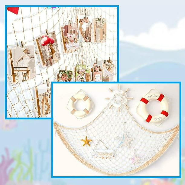 Fish Net Wall Decor Nautical Mediterranean Style Photo Hanging Display  Frame With Shells For Christmas Birthday Party Decorations Ornaments 79 X  40 In