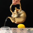 thumbnail image 2 of Teapot for Stove Top, Stovetop Tea Kettle, Food Grade Stainless Steel Tea Kettle, 2.1qt Metal Tea Pot with Tea Strainer for Easy Tea, Coffee, Gold, 2 Liters, 2 of 8