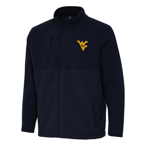 Men's Antigua Navy West Virginia Mountaineers Daily Fused Full-Zip Jacket
