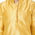 thumbnail image 2 of SKAVIJ Men's Tunic Top Art Silk Long Kurta Indian Wedding Casual Shirt Medium Gold, 2 of 6